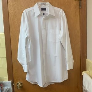 Stafford white button down shirt, long sleeve size 17 classic fit super shirt